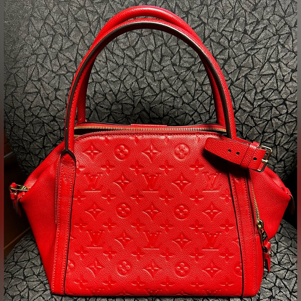 Louis Vuitton Empriente Marais MM Monogram Red Cerise Handbag Satchel Poignant